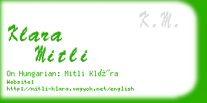 klara mitli business card